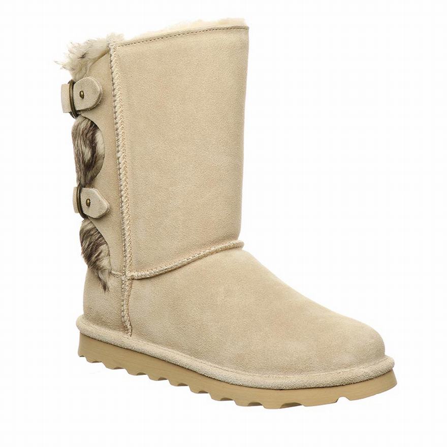 Bearpaw Eloise Wide Short Boots UK - Women's Boots Beige ||GMNPOS-175||